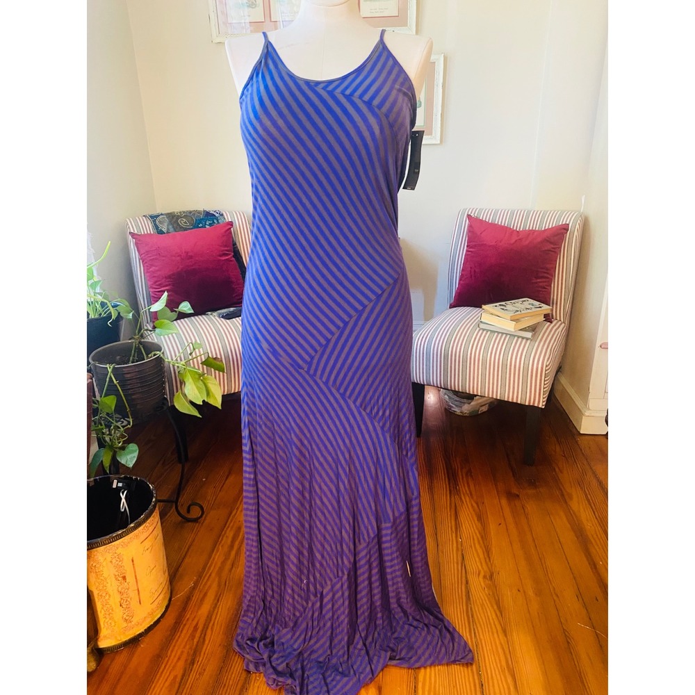 Mossimo Concord Grape Striped Maxi Dress XXL NWT Purple Grey Boho
